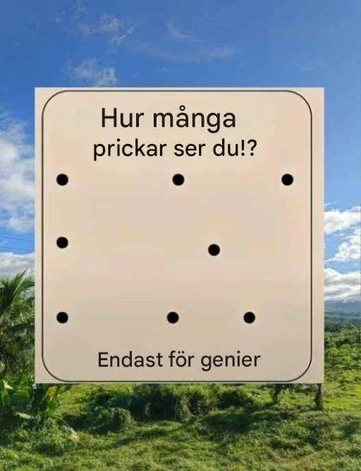 Sökresultat för: Testa din ögons skärpa – Hur många prickar ser du!